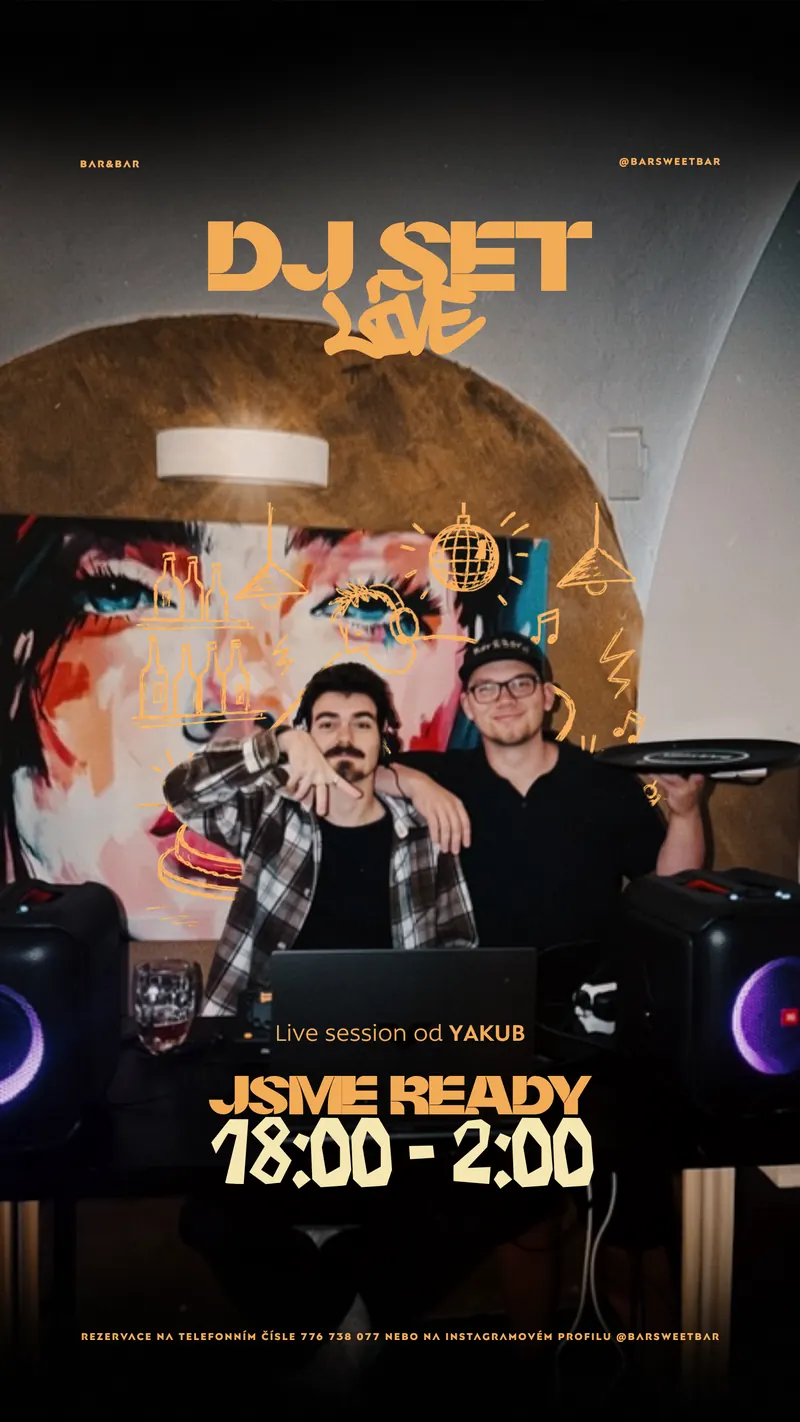 Stories DJ set live s barmanem a DJem za pultem