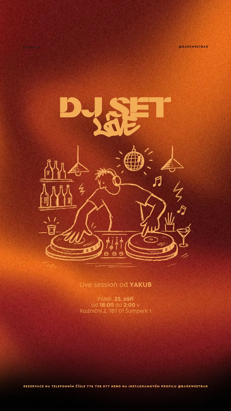 Stories DJ set live s kresbou DJe za pultem