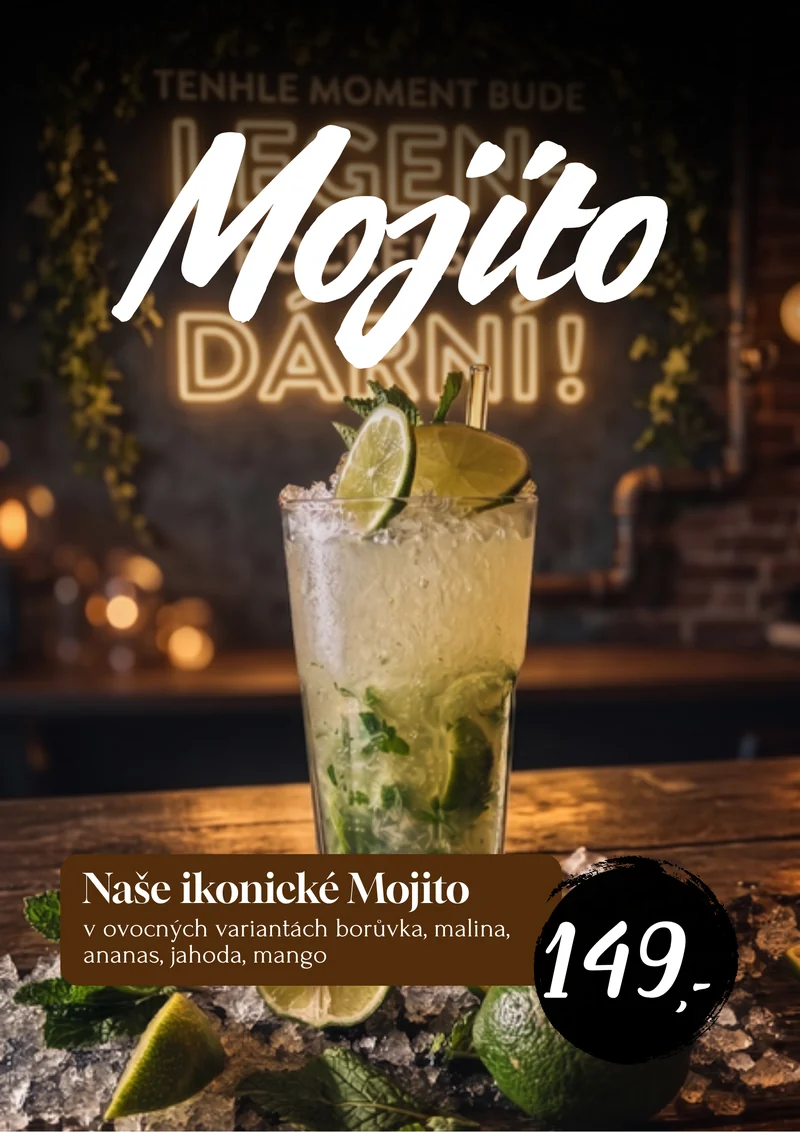 Strana menu s mojitem