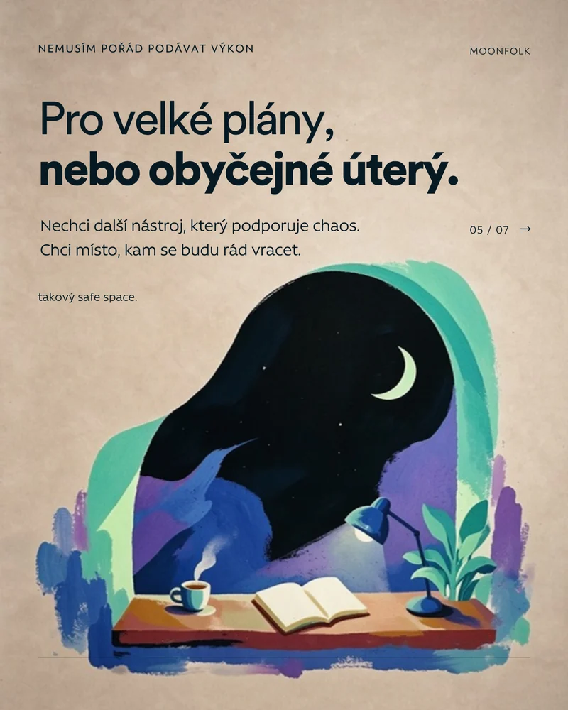 Slide Pro velké plány, nebo obyčejné úterý