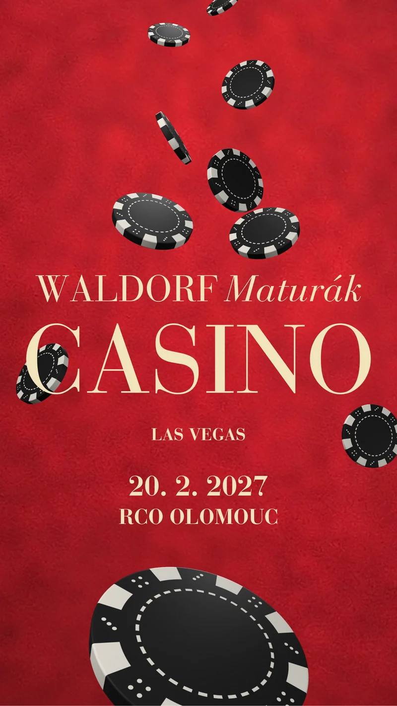 Červená casino varianta s žetony, stories