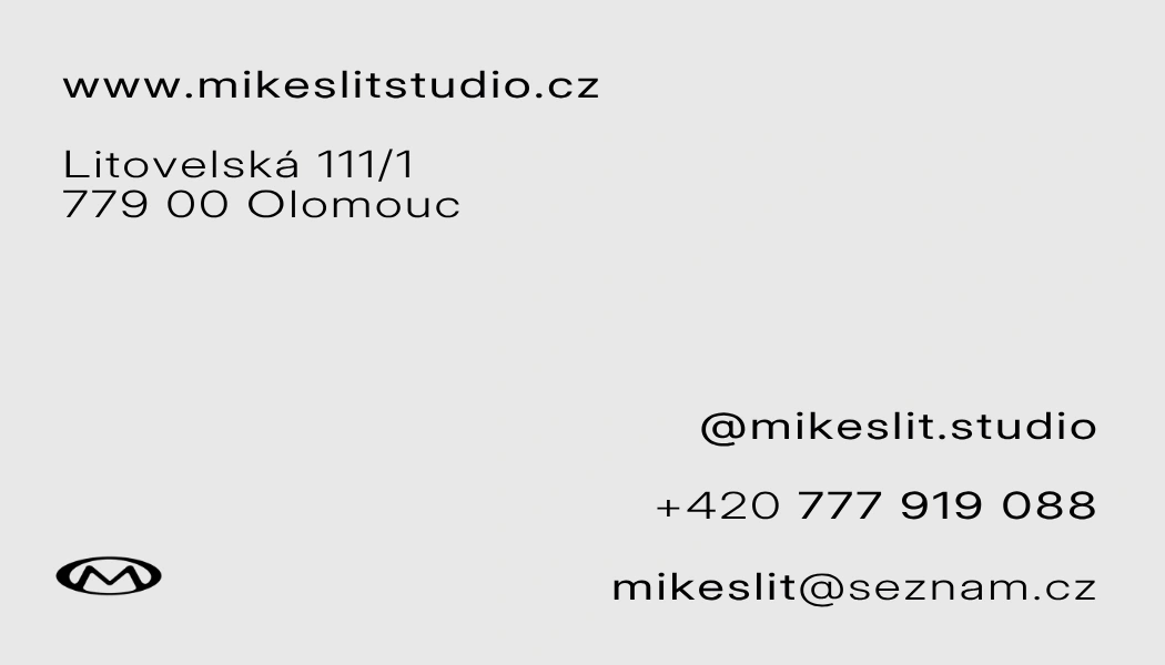 MIKE SLIT STUDIO, původní rub vizitky